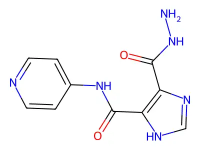 4-(hydrazinecarbonyl)-N-pyridin-4-yl-1H-imidazole-5-carboxamide structure