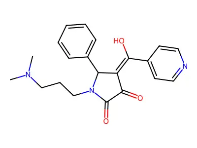 1-[3-(dimethylamino)propyl]-3-hydroxy-5-phenyl-4-(pyridine-4-carbonyl)-2,5-dihydro-1H-pyrrol-2-one structure