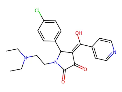 5-(4-chlorophenyl)-1-(2-diethylaminoethyl)-4-[hydroxy(pyridin-4-yl)methylidene]pyrrolidine-2,3-dione structure