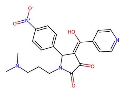 1-[3-(dimethylamino)propyl]-3-hydroxy-5-(4-nitrophenyl)-4-(pyridine-4-carbonyl)-2,5-dihydro-1H-pyrrol-2-one structure