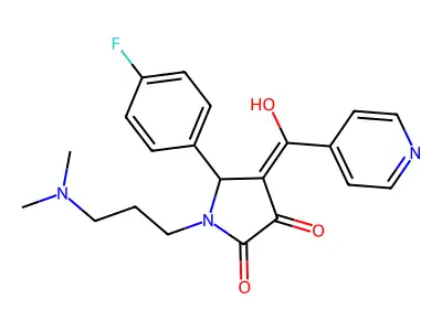 1-[3-(dimethylamino)propyl]-5-(4-fluorophenyl)-3-hydroxy-4-(pyridine-4-carbonyl)-2,5-dihydro-1H-pyrrol-2-one structure