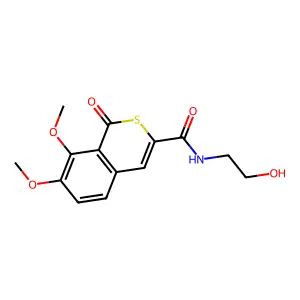 N-(2-hydroxyethyl)-7,8-dimethoxy-1-oxo-1H-isothiochromene-3-carboxamide structure