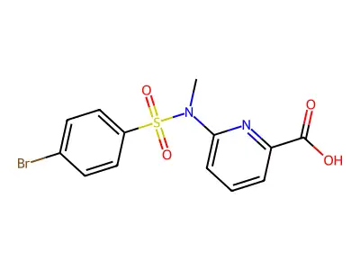 6-[(4-bromophenyl)sulfonyl-methyl-amino]pyridine-2-carboxylic Acid structure