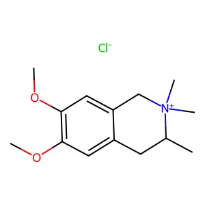 Isoquinolinium, 1,2,3,4-tetrahydro-6,7-dimethoxy-2,2,3-trimethyl-, chloride structure