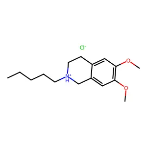 Isoquinoline, 1,2,3,4-tetrahydro-6,7-dimethoxy-2-pentyl-, hydrochloride structure