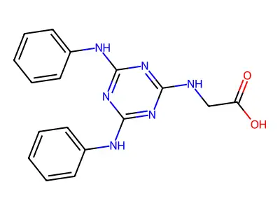 N-[4,6-bis(phenylamino)-1,3,5-triazin-2-yl]glycine structure