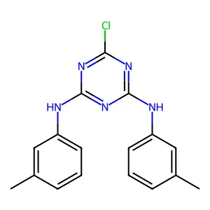 6-chloro-N,N'-bis(3-methylphenyl)-1,3,5-triazine-2,4-diamine structure
