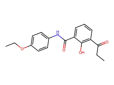 Benzamide, N-(4-ethoxyphenyl)-2-hydroxy-3-(1-oxopropyl)- structure