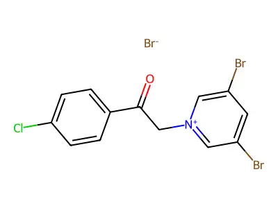 1-(4-Chlorophenyl)-2-(3,5-dibromopyridin-1-ium-1-yl)ethanone bromide structure