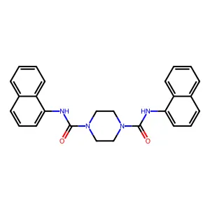 n,n'-Di(naphthalen-1-yl)piperazine-1,4-dicarboxamide structure