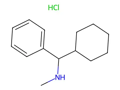 Cyclohexanemethylamine, N-methyl-alpha-phenyl-, hydrochloride structure