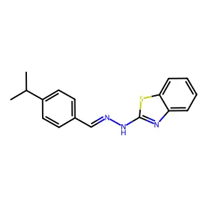 N-[(4-Propan-2-ylphenyl)methylideneamino]benzothiazol-2-amine structure