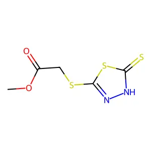 Methyl 2-[(5-sulfanyl-1,3,4-thiadiazol-2-yl)sulfanyl]acetate structure