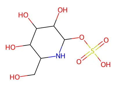 [3,4,5-Trihydroxy-6-(hydroxymethyl)piperidin-2-yl] hydrogen sulfate structure