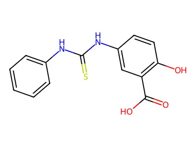 Benzoic acid, 2-hydroxy-5-[[(phenylamino)thioxomethyl]amino]- structure