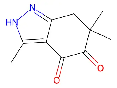 3,6,6-Trimethyl-2,7-dihydroindazole-4,5-dione structure