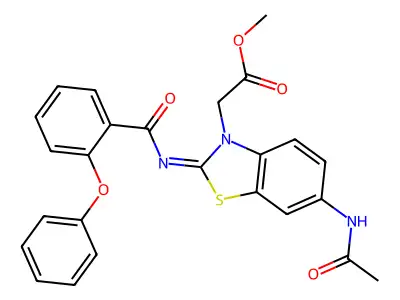 Methyl 2-[6-acetamido-2-(2-phenoxybenzoyl)imino-1,3-benzothiazol-3-yl]acetate structure