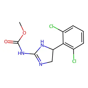 methyl N-[5-(2,6-dichlorophenyl)-4,5-dihydro-1H-imidazol-2-yl]carbamate structure