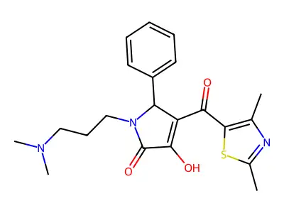 1-(3-(dimethylamino)propyl)-4-(2,4-dimethylthiazole-5-carbonyl)-3-hydroxy-5-phenyl-1H-pyrrol-2(5H)-one structure