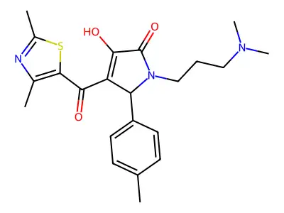 1-(3-(dimethylamino)propyl)-4-(2,4-dimethylthiazole-5-carbonyl)-3-hydroxy-5-(p-tolyl)-1H-pyrrol-2(5H)-one structure