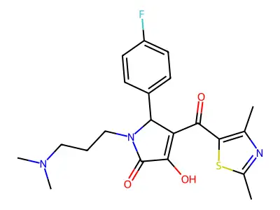 1-(3-(dimethylamino)propyl)-4-(2,4-dimethylthiazole-5-carbonyl)-5-(4-fluorophenyl)-3-hydroxy-1H-pyrrol-2(5H)-one structure
