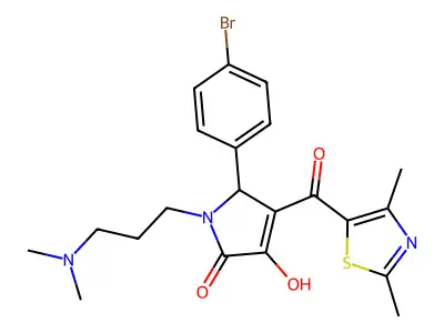 5-(4-bromophenyl)-4-(2,4-dimethyl-1,3-thiazole-5-carbonyl)-1-[3-(dimethylamino)propyl]-3-hydroxy-2,5-dihydro-1H-pyrrol-2-one structure