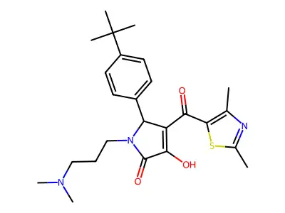 5-(4-tert-butylphenyl)-1-[3-(dimethylamino)propyl]-4-[(2,4-dimethyl-1,3-thiazol-5-yl)carbonyl]-3-hydroxy-1,5-dihydro-2H-pyrrol-2-one structure