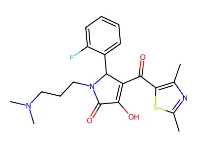 1-(3-(dimethylamino)propyl)-4-(2,4-dimethylthiazole-5-carbonyl)-5-(2-fluorophenyl)-3-hydroxy-1H-pyrrol-2(5H)-one structure