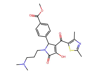 methyl 4-{3-[(2,4-dimethyl(1,3-thiazol-5-yl))carbonyl]-1-[3-(dimethylamino)pro pyl]-4-hydroxy-5-oxo-3-pyrrolin-2-yl}benzoate structure