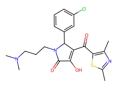 5-(3-chlorophenyl)-1-(3-(dimethylamino)propyl)-4-(2,4-dimethylthiazole-5-carbonyl)-3-hydroxy-1H-pyrrol-2(5H)-one structure