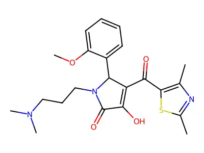 1-[3-(dimethylamino)propyl]-4-[(2,4-dimethyl-1,3-thiazol-5-yl)carbonyl]-3-hydroxy-5-(2-methoxyphenyl)-1,5-dihydro-2H-pyrrol-2-one structure