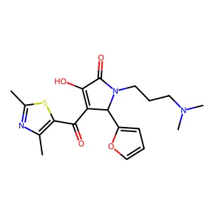 1-(3-(dimethylamino)propyl)-4-(2,4-dimethylthiazole-5-carbonyl)-5-(furan-2-yl)-3-hydroxy-1H-pyrrol-2(5H)-one structure