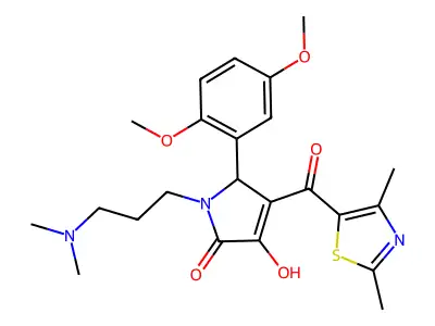 5-(2,5-dimethoxyphenyl)-4-(2,4-dimethyl-1,3-thiazole-5-carbonyl)-1-[3-(dimethylamino)propyl]-3-hydroxy-2,5-dihydro-1H-pyrrol-2-one structure