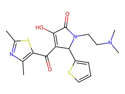 1-(2-(dimethylamino)ethyl)-4-(2,4-dimethylthiazole-5-carbonyl)-3-hydroxy-5-(thiophen-2-yl)-1H-pyrrol-2(5H)-one structure