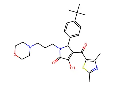 4-[(2,4-dimethyl(1,3-thiazol-5-yl))carbonyl]-5-[4-(tert-butyl)phenyl]-3-hydrox y-1-(3-morpholin-4-ylpropyl)-3-pyrrolin-2-one structure