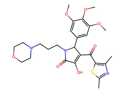 4-[(2,4-dimethyl(1,3-thiazol-5-yl))carbonyl]-3-hydroxy-1-(3-morpholin-4-ylprop yl)-5-(3,4,5-trimethoxyphenyl)-3-pyrrolin-2-one structure