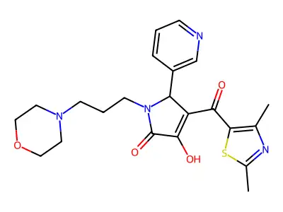 4-[(2,4-dimethyl(1,3-thiazol-5-yl))carbonyl]-3-hydroxy-1-(3-morpholin-4-ylprop yl)-5-(3-pyridyl)-3-pyrrolin-2-one structure