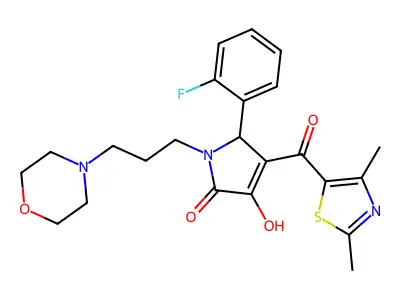 4-[(2,4-Dimethyl(1,3-thiazol-5-yl))carbonyl]-5-(2-fluorophenyl)-3-hydroxy-1-(3-morpholin-4-ylpropyl)-3-pyrrolin-2-one structure