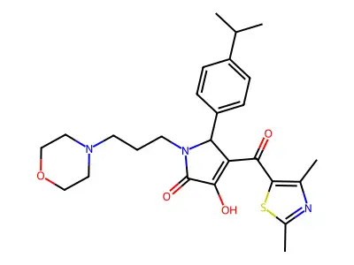 4-[(2,4-dimethyl-1,3-thiazol-5-yl)carbonyl]-3-hydroxy-1-[3-(morpholin-4-yl)propyl]-5-[4-(propan-2-yl)phenyl]-1,5-dihydro-2H-pyrrol-2-one structure