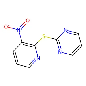 Pyrimidine, 2-(3-nitro-2-pyridylthio)- structure