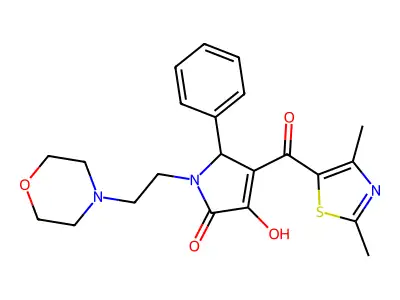 4-(2,4-dimethylthiazole-5-carbonyl)-3-hydroxy-1-(2-morpholinoethyl)-5-phenyl-1H-pyrrol-2(5H)-one structure