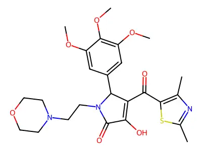 4-[(2,4-dimethyl(1,3-thiazol-5-yl))carbonyl]-3-hydroxy-1-(2-morpholin-4-ylethy l)-5-(3,4,5-trimethoxyphenyl)-3-pyrrolin-2-one structure