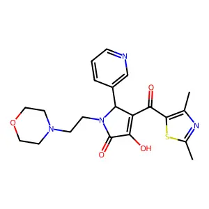 4-(2,4-dimethylthiazole-5-carbonyl)-3-hydroxy-1-(2-morpholinoethyl)-5-(pyridin-3-yl)-1H-pyrrol-2(5H)-one structure
