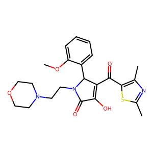 4-[(2,4-Dimethyl(1,3-thiazol-5-yl))carbonyl]-3-hydroxy-5-(2-methoxyphenyl)-1-(2-morpholin-4-ylethyl)-3-pyrrolin-2-one structure