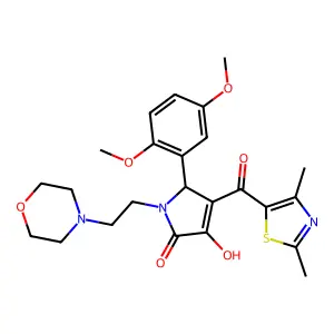 2-(2,5-dimethoxyphenyl)-3-(2,4-dimethyl-1,3-thiazole-5-carbonyl)-4-hydroxy-1-(2-morpholin-4-ylethyl)-2H-pyrrol-5-one structure