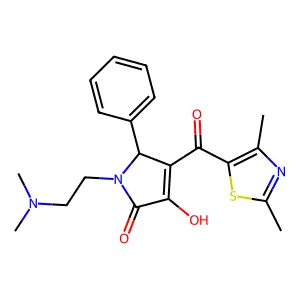1-(2-(dimethylamino)ethyl)-4-(2,4-dimethylthiazole-5-carbonyl)-3-hydroxy-5-phenyl-1H-pyrrol-2(5H)-one structure