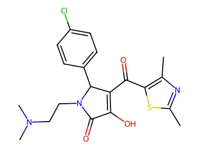 5-(4-chlorophenyl)-1-(2-(dimethylamino)ethyl)-4-(2,4-dimethylthiazole-5-carbonyl)-3-hydroxy-1H-pyrrol-2(5H)-one structure