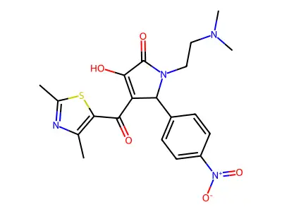 1-(2-(dimethylamino)ethyl)-4-(2,4-dimethylthiazole-5-carbonyl)-3-hydroxy-5-(4-nitrophenyl)-1H-pyrrol-2(5H)-one structure