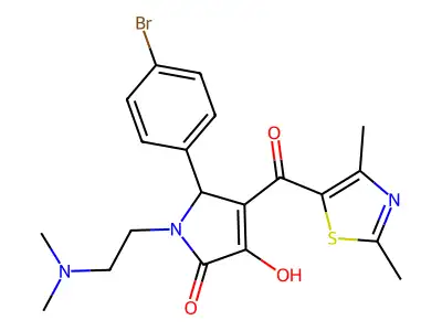 5-(4-bromophenyl)-4-(2,4-dimethyl-1,3-thiazole-5-carbonyl)-1-[2-(dimethylamino)ethyl]-3-hydroxy-2,5-dihydro-1H-pyrrol-2-one structure