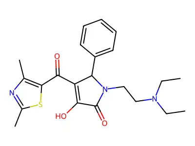 1-(2-(diethylamino)ethyl)-4-(2,4-dimethylthiazole-5-carbonyl)-3-hydroxy-5-phenyl-1H-pyrrol-2(5H)-one structure